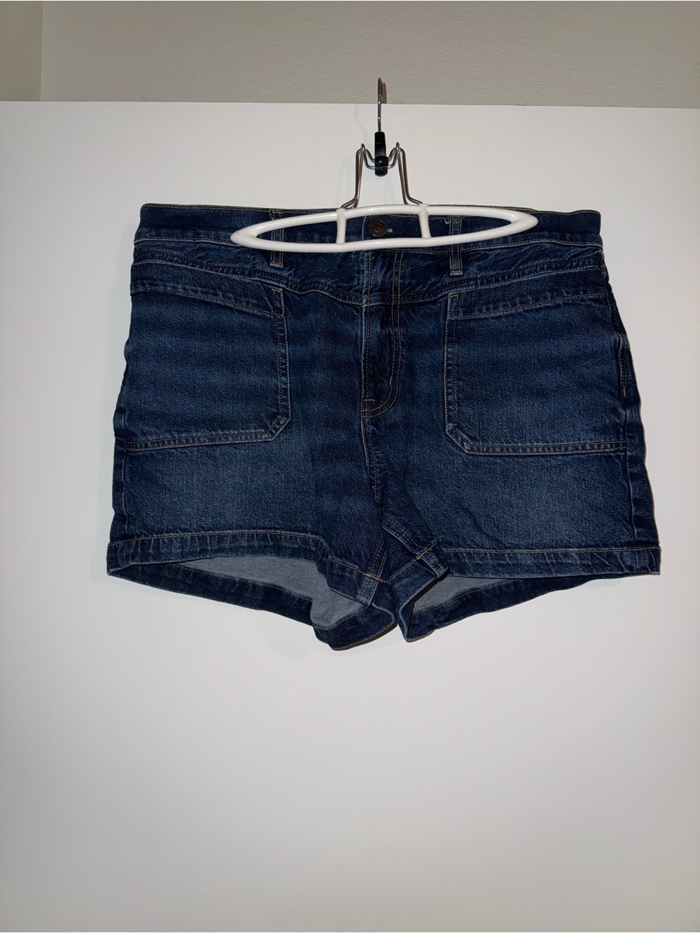 American Eagle Outfitters Dark Blue Denim High-Rise Shorts